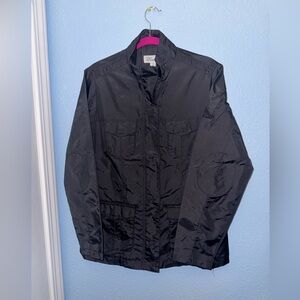 PORT AUTHORITY Women’s Black Nylon Lightweight Jacket L Zip-Up Style L326
